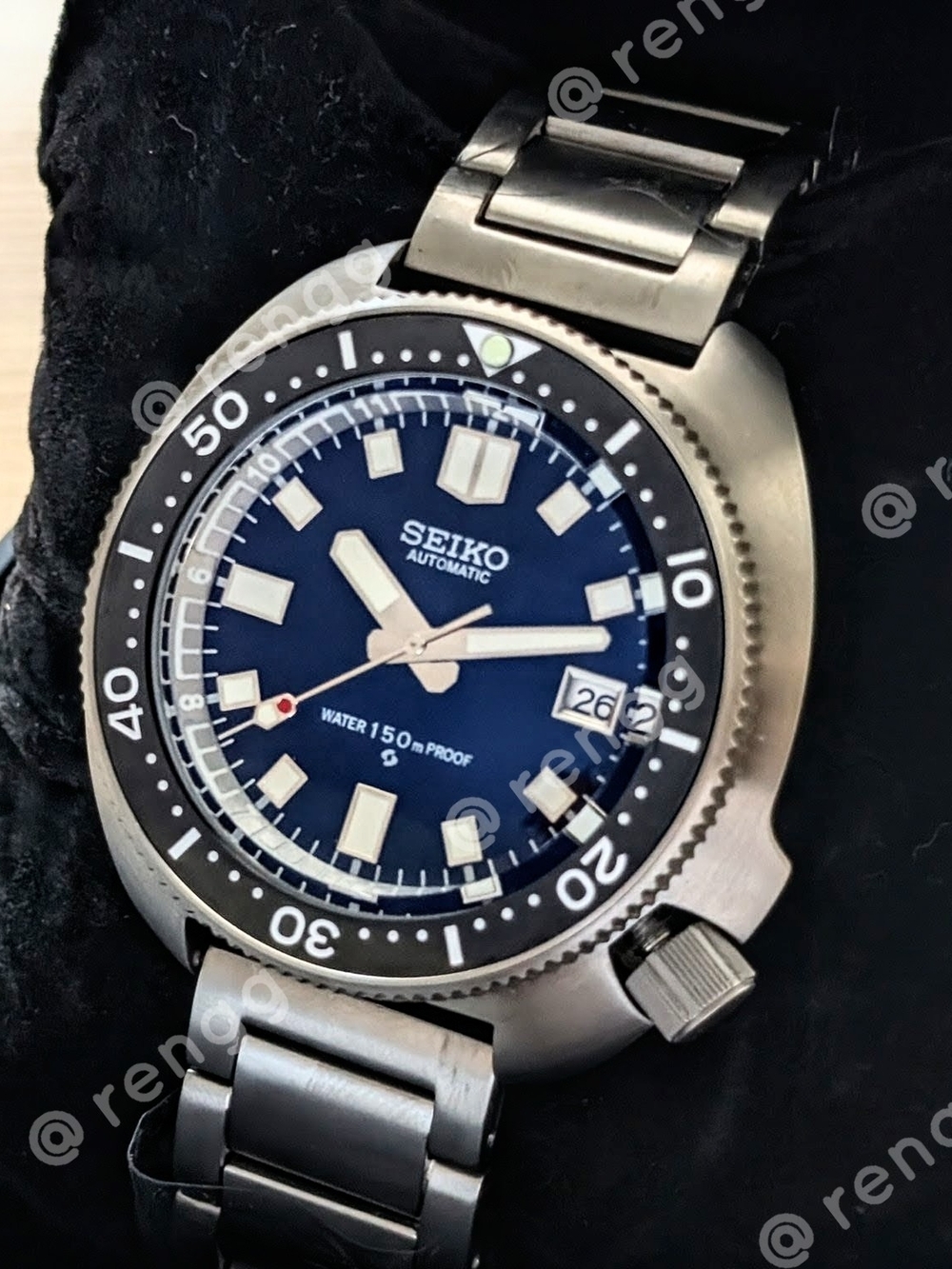 Full Titanium 45mm Seiko Black Willard Automatic Dive Mod Watch Sapphire AR Coat